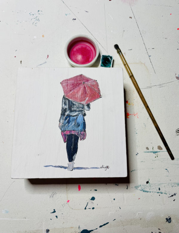 Frauenbild "die Frau im Regen" by Sandra Elsig