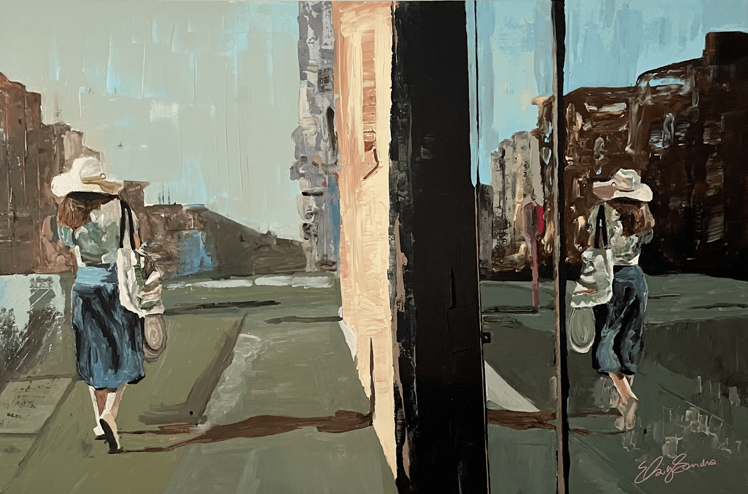 Sandra Elsig, Spiegelung, 80x120cm, 2024 Sandra Elsig, Spiegelung, 80x120cm, 2024